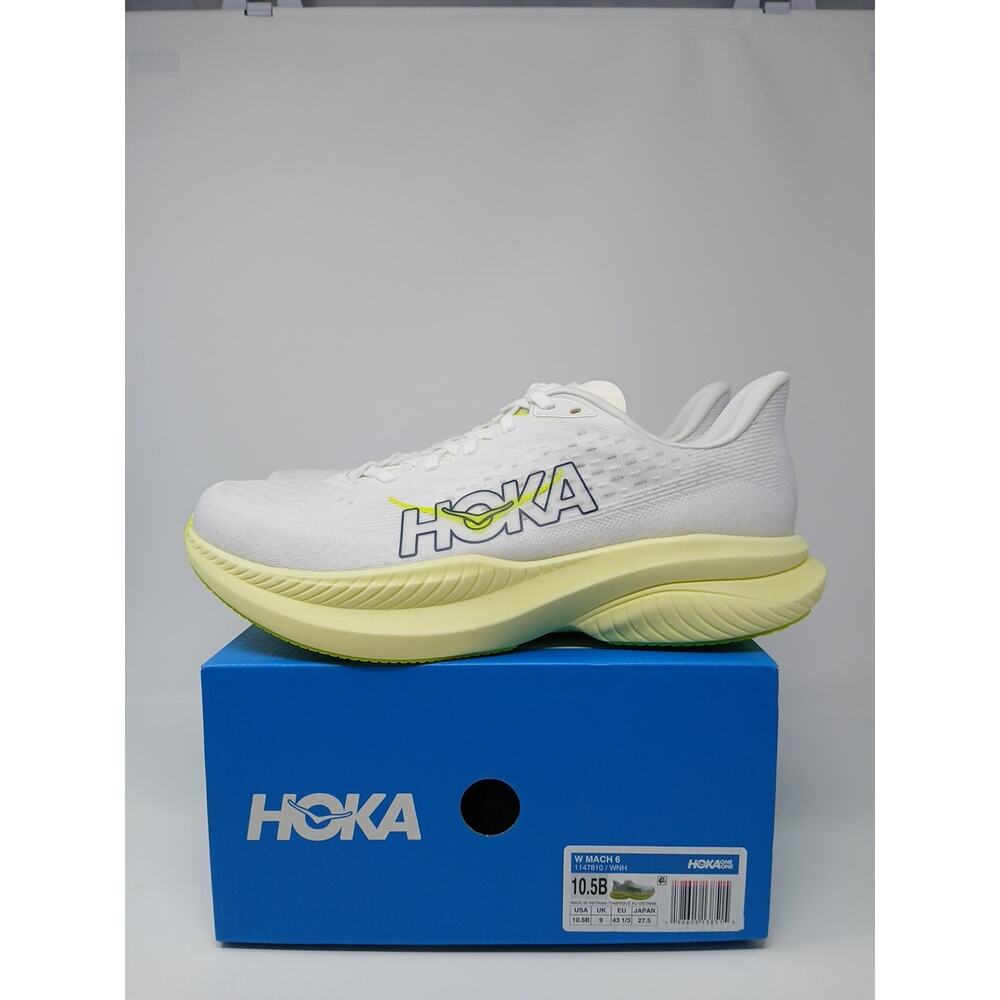 HOKA Mach 6 in the White Neon Hoka Citrus Women’s US Size 10.B New 1147810/WNH - Picture 2 of 16